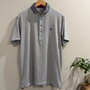 Greyson Large Striped Short Sleeve Polo Shirt Golf Performance Stretch *READ*